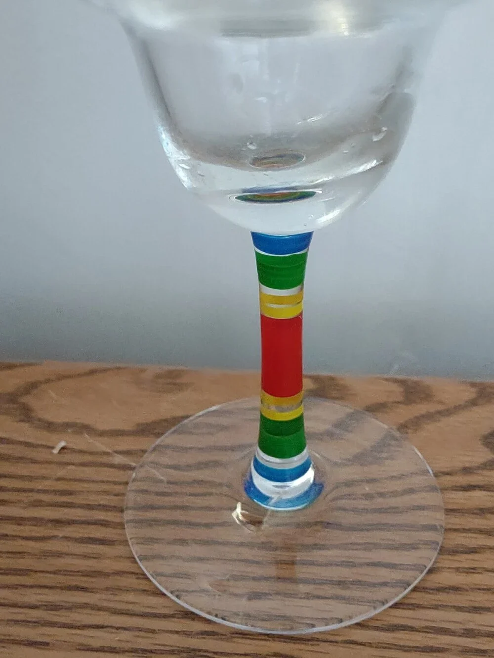 Margarita Cocktail Glasses Hand Painted Rainbow Stem 6 1/2